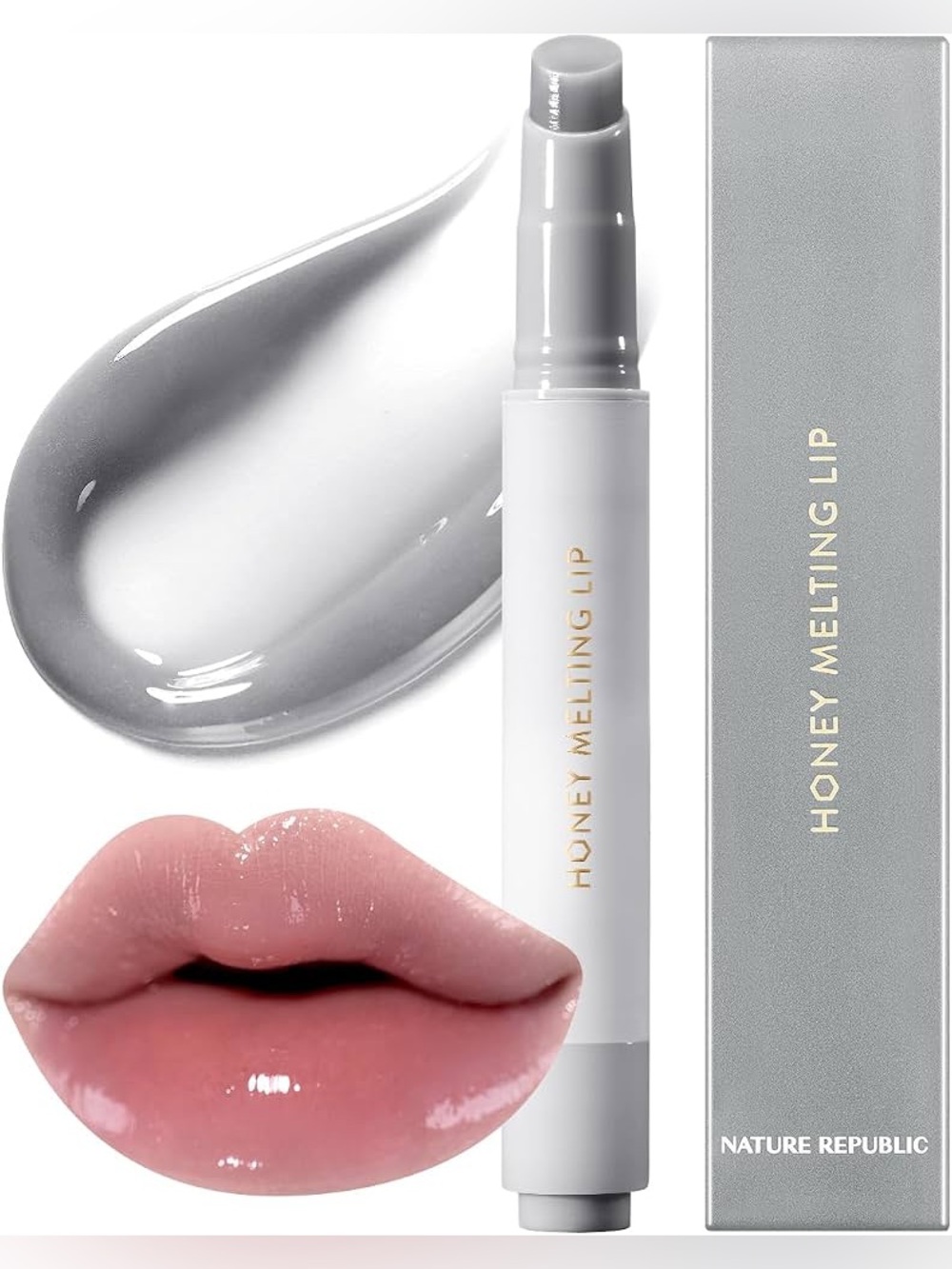 Nature Republic Honey Melting Lip #12 Moody Plump Gray Lip Gloss New